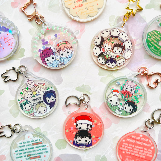 XMAS CIRCLE KEYCHAINS